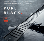 Odpływ liniowy ze stali nierdzewnej 95cm czarny mat 55mm/35l/fi40 + ruszt PURE-950BLACK Alcaplast APZ101BLACK-950 Low 