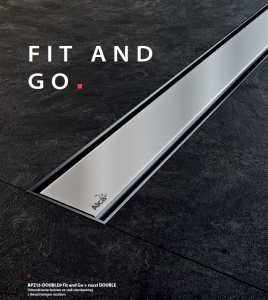 Fit and Go odpływ liniowy 65cm ze stali nierdzewnej 81mm/50l/fi50 + ruszt Double Alcaplast APZ13-DOUBLE9-650 