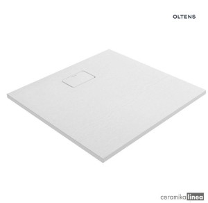 Oltens Bergytan brodzik kwadratowy 90x90 cm RockSurface biały 17101000