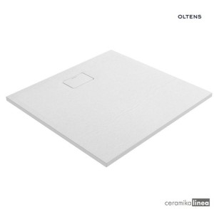 Oltens Bergytan brodzik kwadratowy 100x100 cm RockSurface biały 17102000