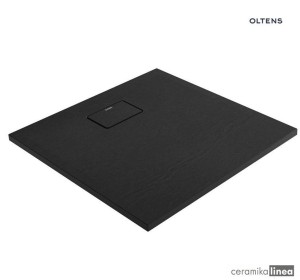 Oltens Bergytan brodzik kwadratowy 80x80 cm RockSurface czarny 17100300