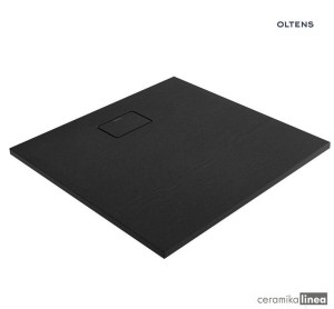 Oltens Bergytan brodzik kwadratowy 90x90 cm RockSurface czarny 17101300
