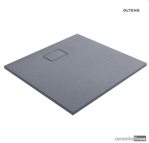 Oltens Bergytan brodzik kwadratowy 90x90 cm RockSurface szary 17101700