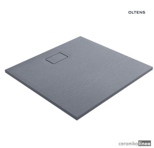 Oltens Bergytan brodzik kwadratowy 100x100 cm RockSurface szary 17102700