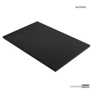 Oltens Bergytan brodzik prostokątny 140x90 cm RockSurface czarny 15107300