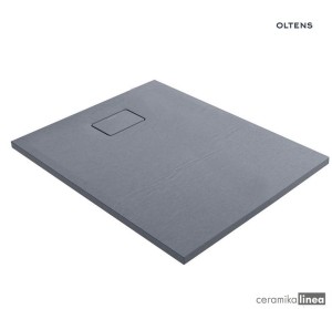 Oltens Bergytan brodzik prostokątny 100x80 cm RockSurface szary beton 15100700