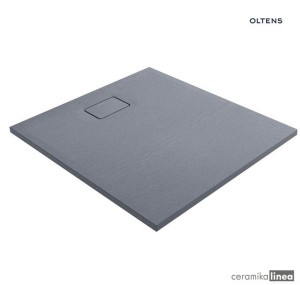 Oltens Bergytan brodzik prostokątny 100x90 cm RockSurface szary beton 15101700