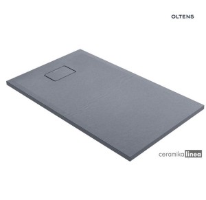 Oltens Bergytan brodzik prostokątny 120x70 cm RockSurface szary beton 15102700