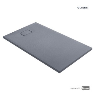 Oltens Bergytan brodzik prostokątny 140x80 cm RockSurface szary beton 15106700