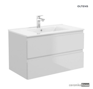 Oltens Vernal umywalka z szafką  podumywalkowa  wisząca 80 cm 2S szary mat 68001700