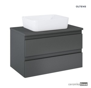 Oltens Vernal szafka 80 cm podumywalkowa wisząca grafit z blatem 60004400
