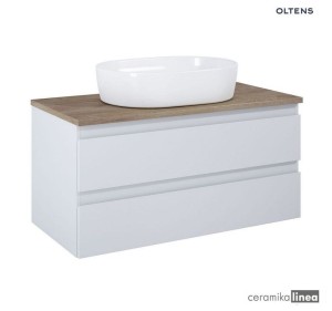 Oltens Vernal szafka 100 cm podumywalkowa szary mat z blatem dąb 60002760