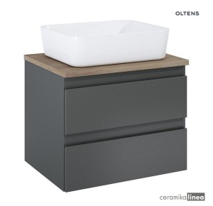 Oltens Vernal szafka 60 cm podumywalkowa grafit mat z blatem dąb 60000460