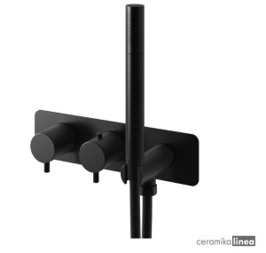 AXEL Bateria wannowa z termostatem QW265AB Black czarna Kohlman